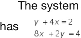 The system
has y++4x=2
8x +2y =4