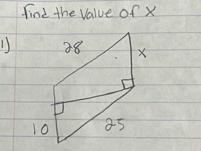 find the Value of X
1)