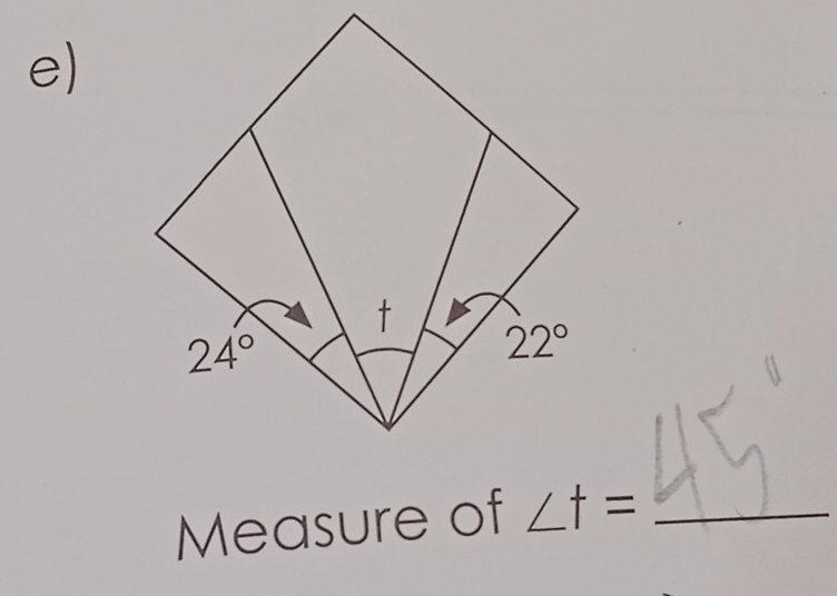 Measure of ∠ += _