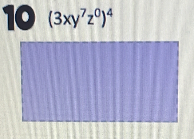 10 (3xy^7z^0)^4