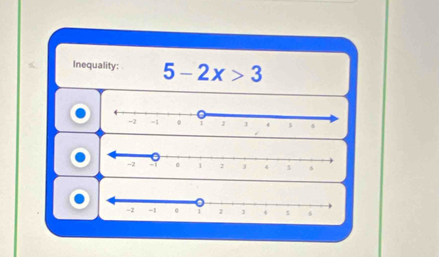 Inequality: 5-2x>3