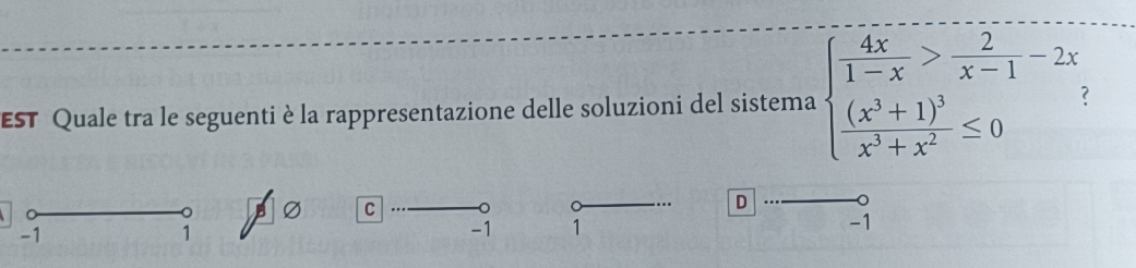 Risolto:EST Quale tra le seguenti è la rappresentazione delle soluzioni ...