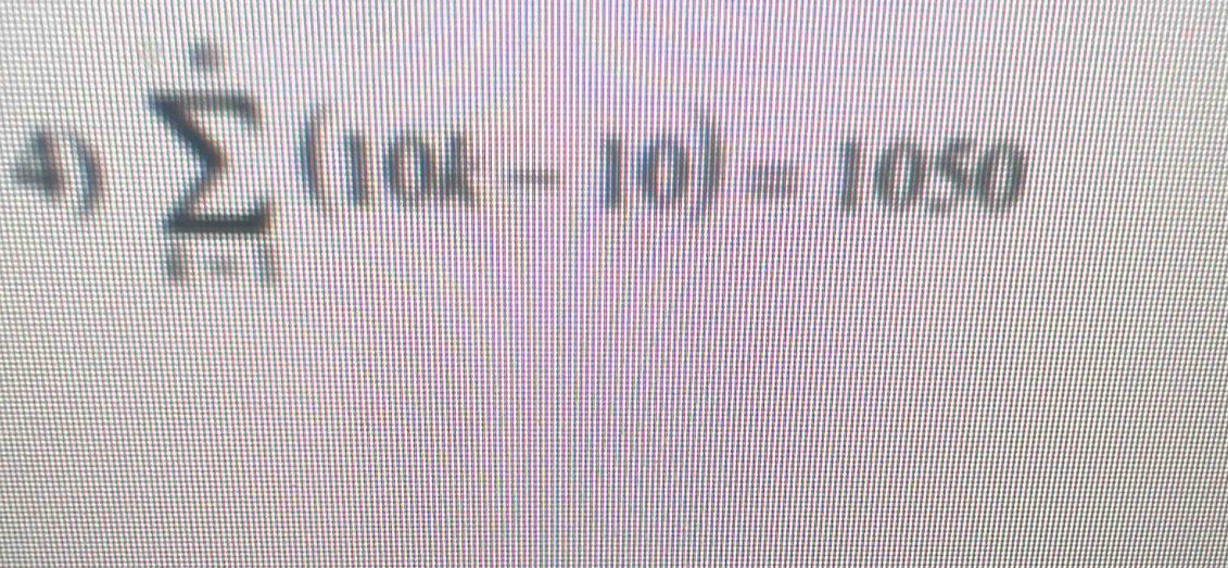 sumlimits _(i=1)^n(10k-10)=1050