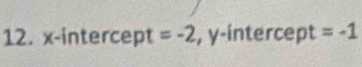 x- ∠ AP tercept =-2 , y-intercept =-1