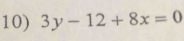 3y-12+8x=0