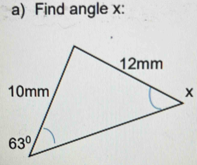 Find angle x: