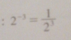 2^(-3)= 1/2^3 