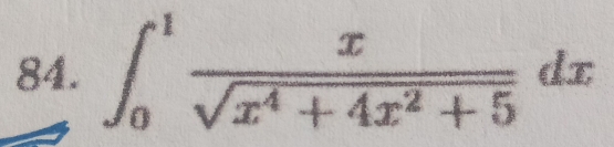 ∈t _0^(1frac x)sqrt(x^4+4x^2+5)dx