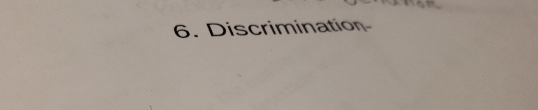 Discrimination-