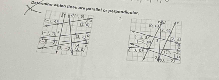 Determine which linesel or perpendicular.
2