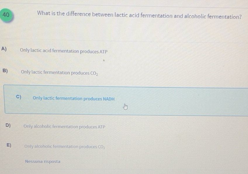 Risolto:What is the difference between lactic acid fermentation and ...