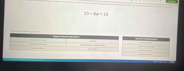 10+8w=14
Choose an action to p