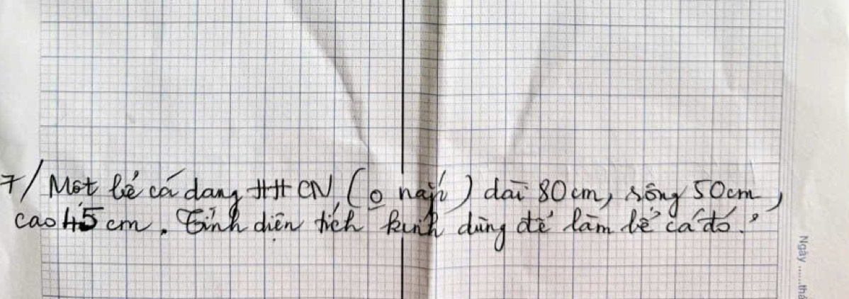 +/ Mot te ca day* eN (o hai) dāi 80cm, sāg soom)
cao5 cm, Einh dien hieh Runt dàing dè Ram le da do