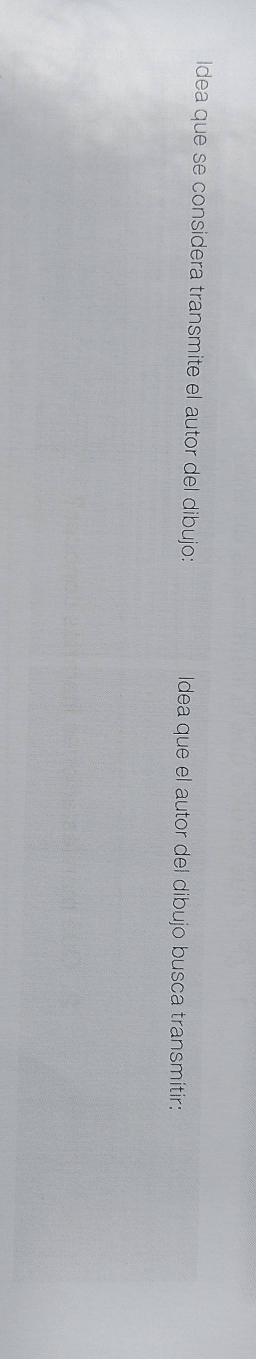 Idea que se considera transmite el autor del dibujo: Idea que el autor del dibujo busca transmitir: