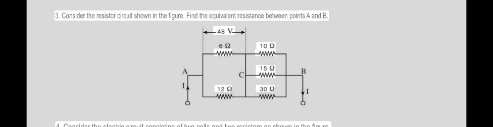 Consider the resistor circuit shown in the figure. Find the equivalent resistance between points A and B.