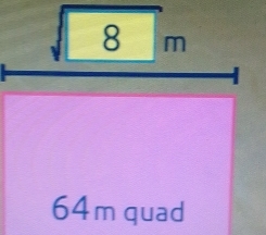 sqrt(8)m
64m quad