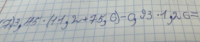 3.45· (11.1,+75,6)-9.93· 1,26=