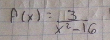 f(x)= 3/x^2-16 