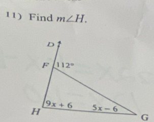 Find m∠ H.