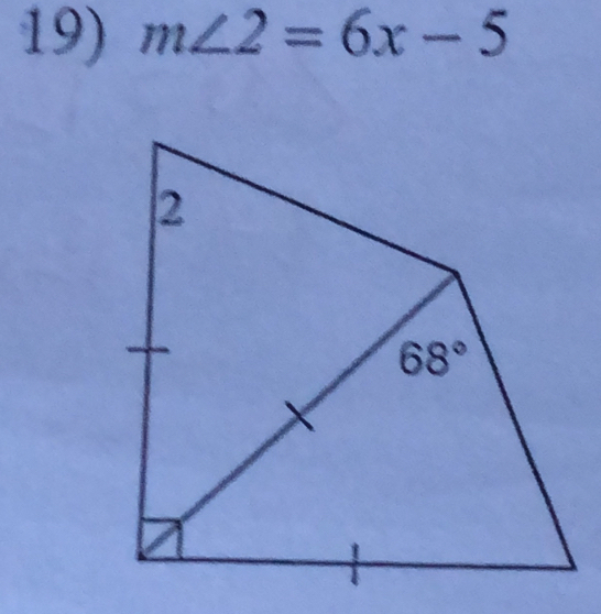 m∠ 2=6x-5