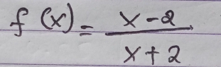 f(x)= (x-2)/x+2 