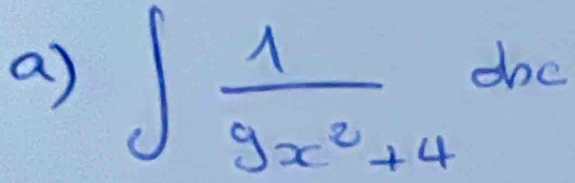 ∈t  1/9x^2+4 dx