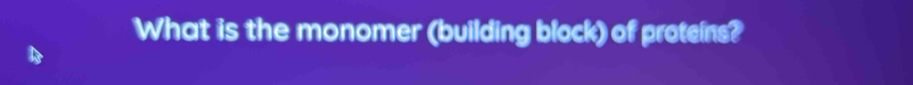 What is the monomer (building block) of proteins?