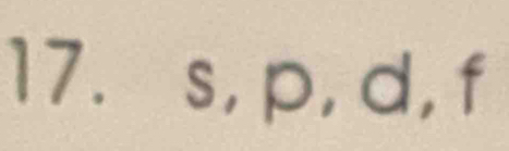 s, p, d, f