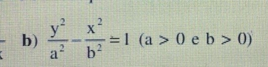  y^2/a^2 - x^2/b^2 =1(a>0 e b>0)