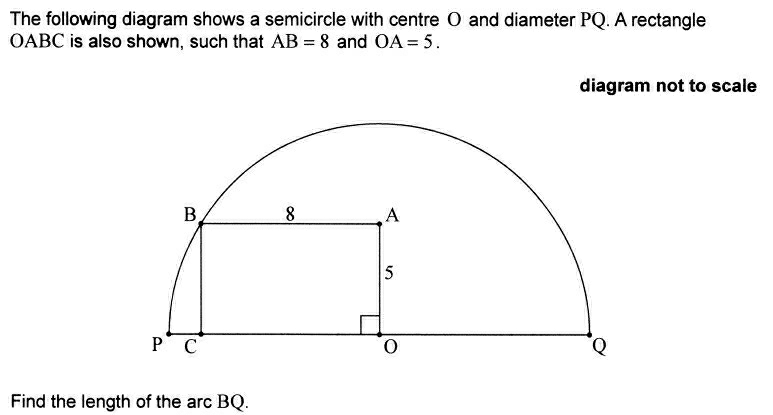 Solved: The following diagram shows a semicircle with centre O and ...