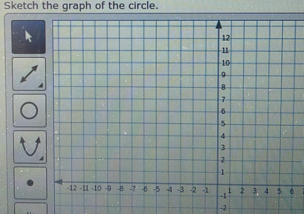 Sketch the graph of the circle.

-2