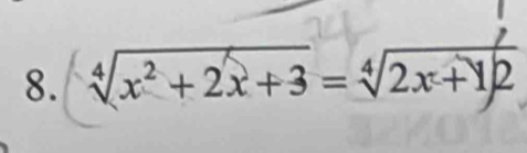 sqrt[4](x^2+2x+3)=sqrt[4](2x+1/2)