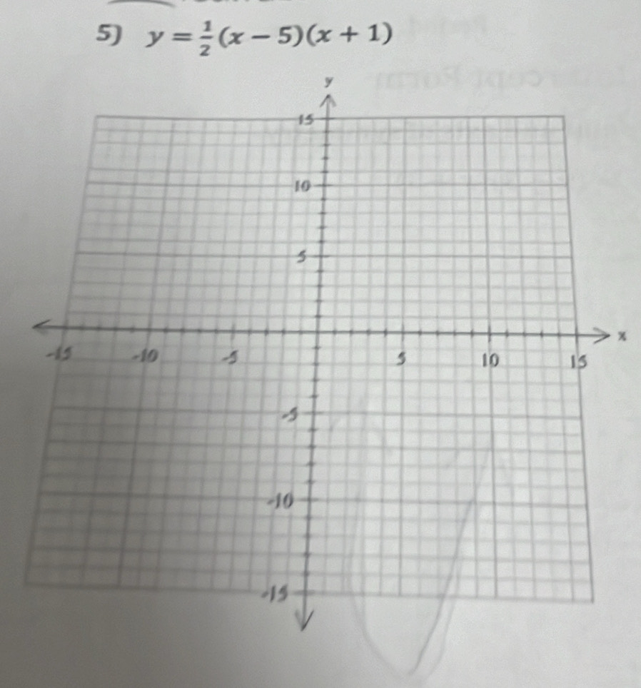 y= 1/2 (x-5)(x+1)