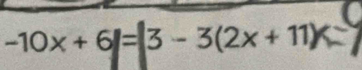 -10x+6l=3-3(2x+11)