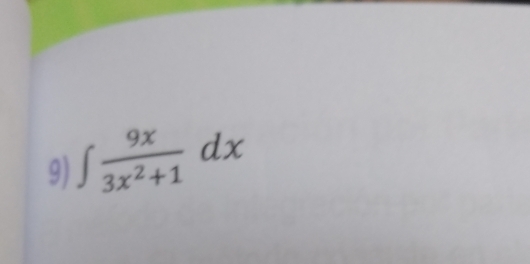 ∈t  9x/3x^2+1 dx