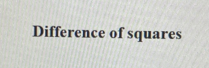 Difference of squares