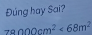 Đúng hay Sai?
78000cm^2<68m^2