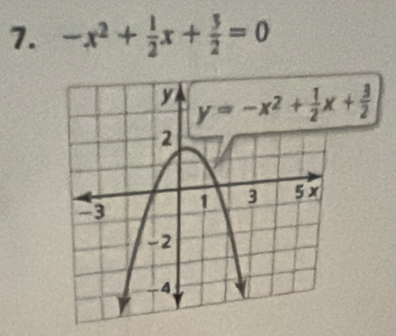 -x^2+ 1/2 x+ 3/2 =0