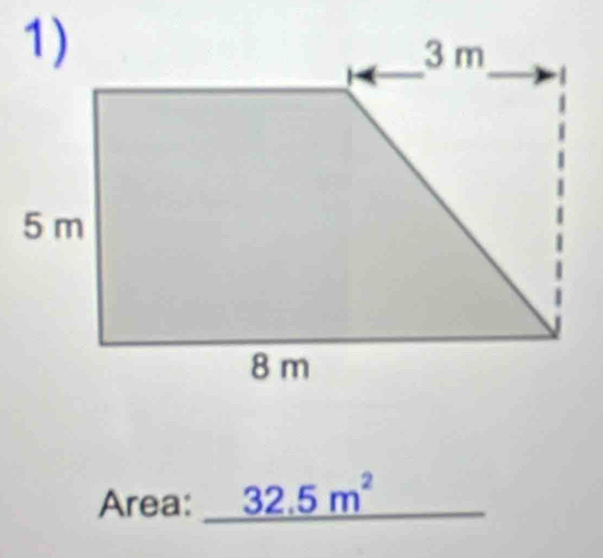 Area: 32.5m^2