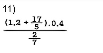 frac (1.2+ 17/5 ).0.4 2/7 