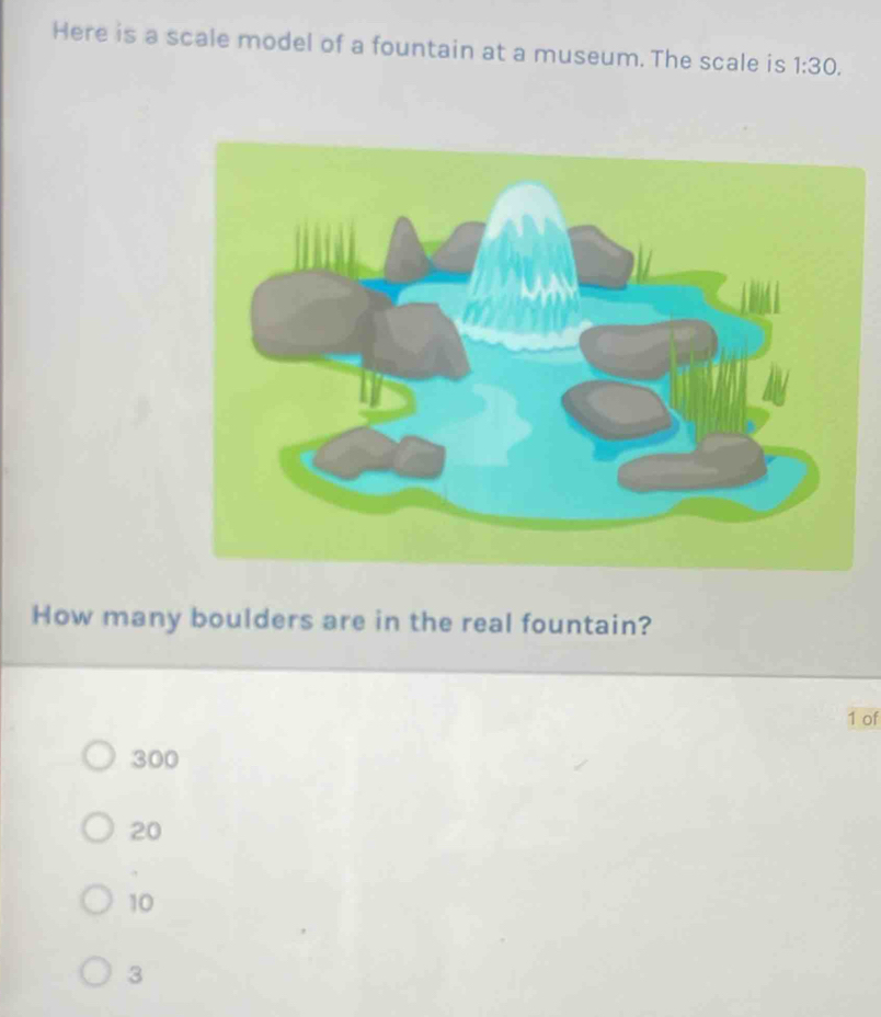 Solved: Here is a scale model of a fountain at a museum. The scale is 1 ...