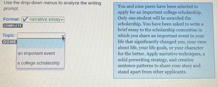 Solved: Use the drop-down menus to analyze the writing You and nine ...
