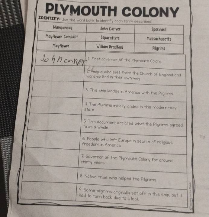 PLYMOUTH COLONY