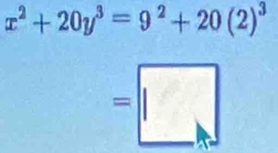 x^2+20y^3=9^2+20(2)^3