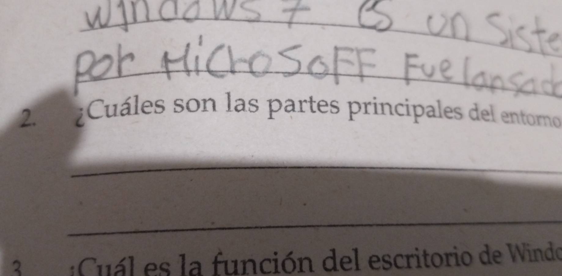 ¿Cuáles son las partes principales del entorno 
_ 
_ 
3 goiCuál es la función del escritorio de Windo