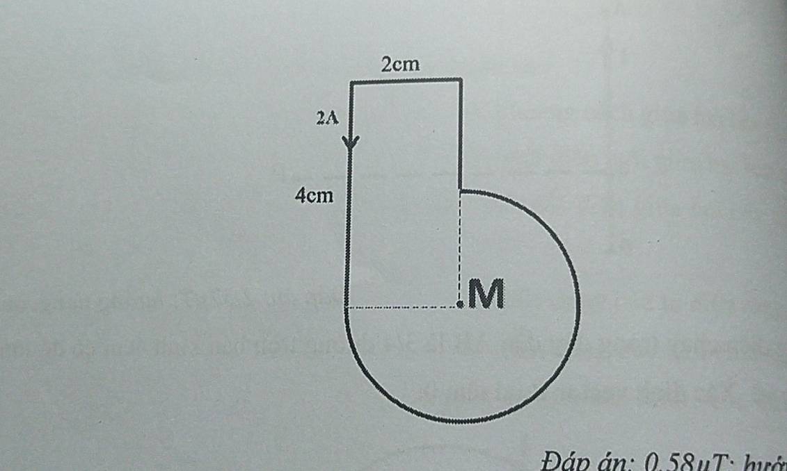 Đáp án: 0.58uT : hướ