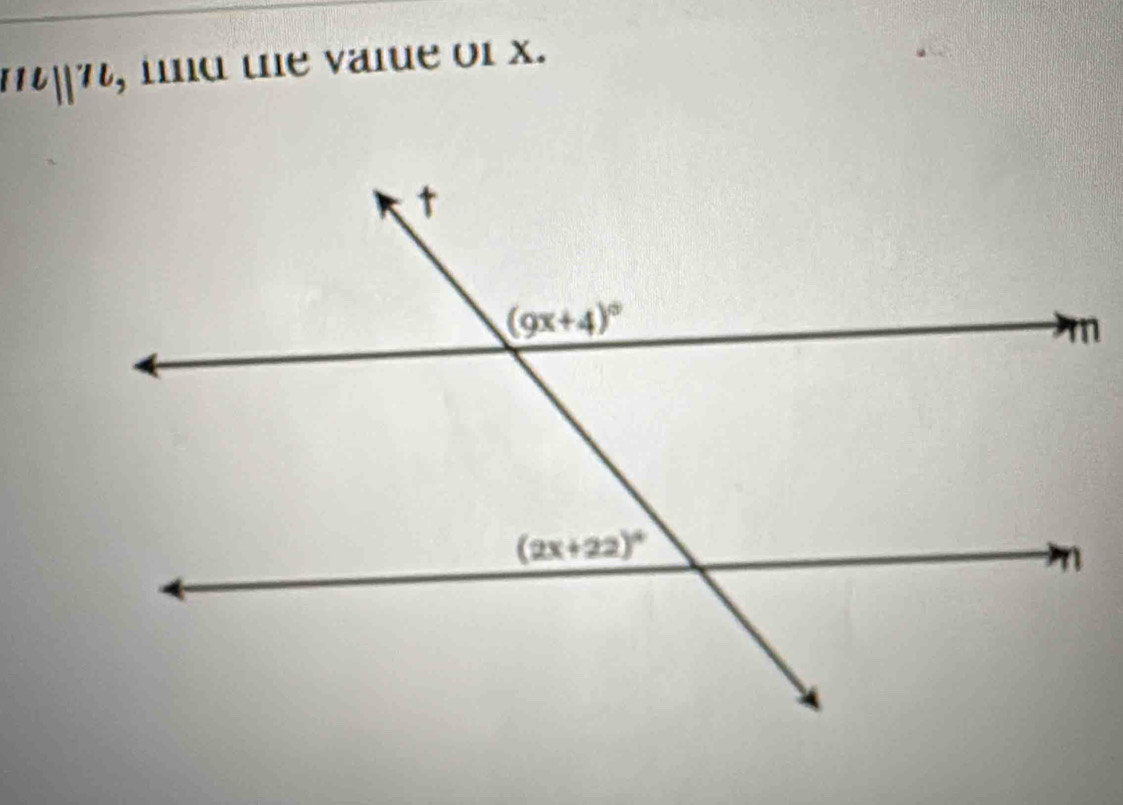 m∠ 11^(72) , fnd the varue of x.