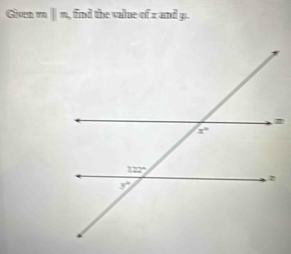 Given mparallel m|| find the value of x and p.