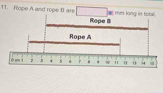 Rope A and rope B are mm long in total.