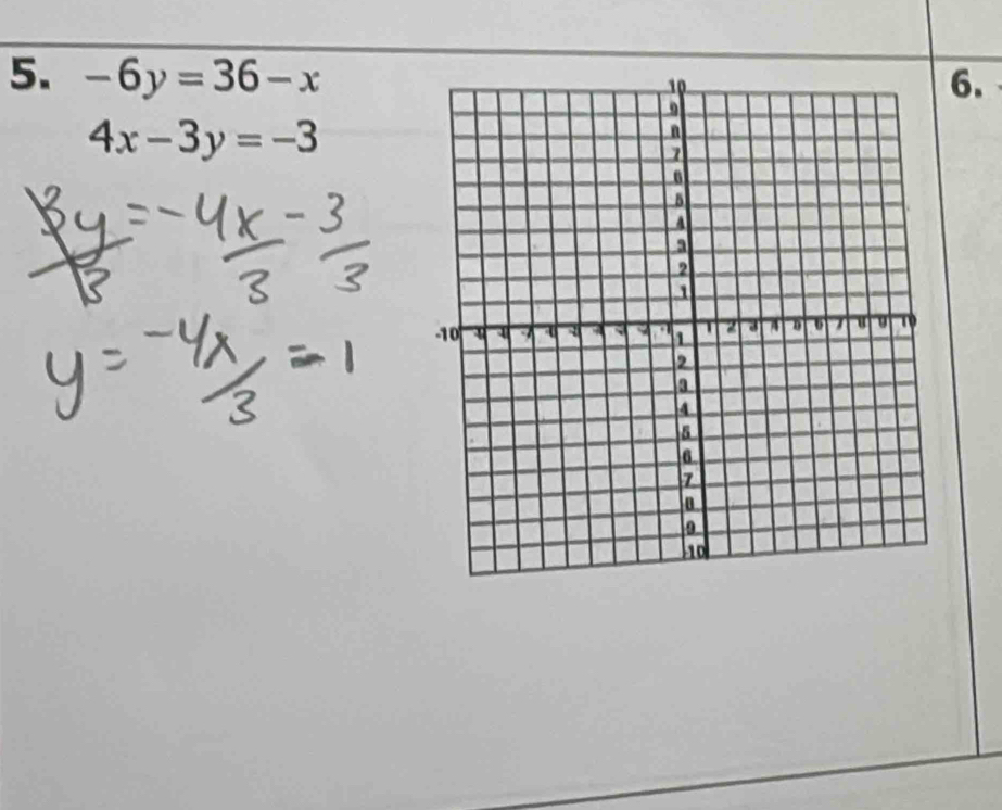 -6y=36-x 6.
4x-3y=-3